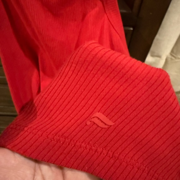 Fabletics High Neck Red Ribbed Tank Top - Picture 5 of 6